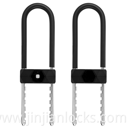 IP67 Aluminum alloy smart U lock with fingerprint and key feature for motorbike , glass door